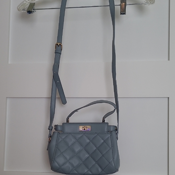 Forever 21 Blue Quilted Crossbody Mini Satchel Bag - Picture 1 of 1